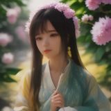 林晓溪，蜜桃传媒主编，短发女性，神情专注地看着屏幕，背景是深色办公环境，绿色光效点缀